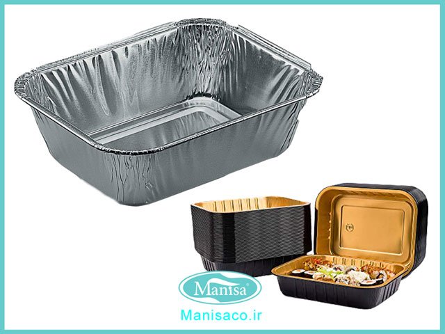 انواع ظروف یکبار مصرف آلومینیومی شرکت مانیسا