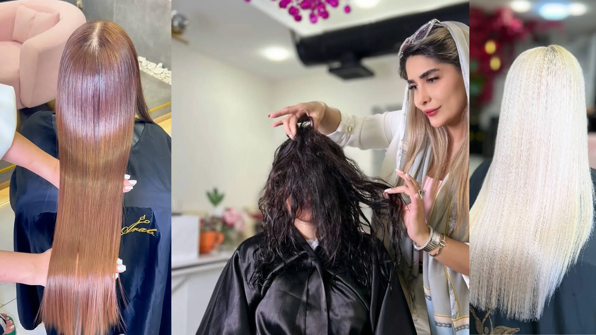 کراتین، احیا و صافی مو در سالن زیبایی سعادت آباد مائده عرب