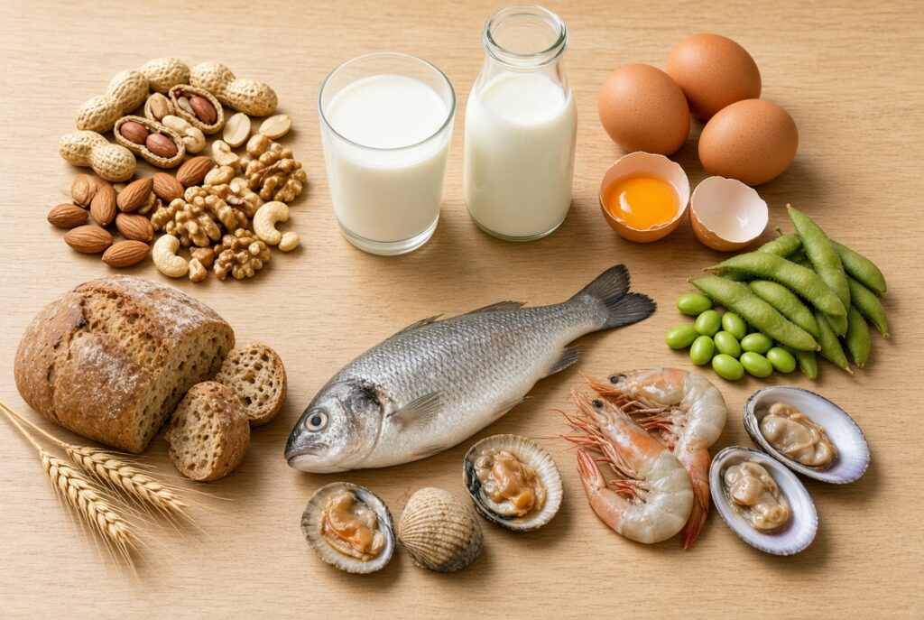 ۹ آلرژی غذایی شایع؛ علائم، غذاهای پنهان و تشخیص