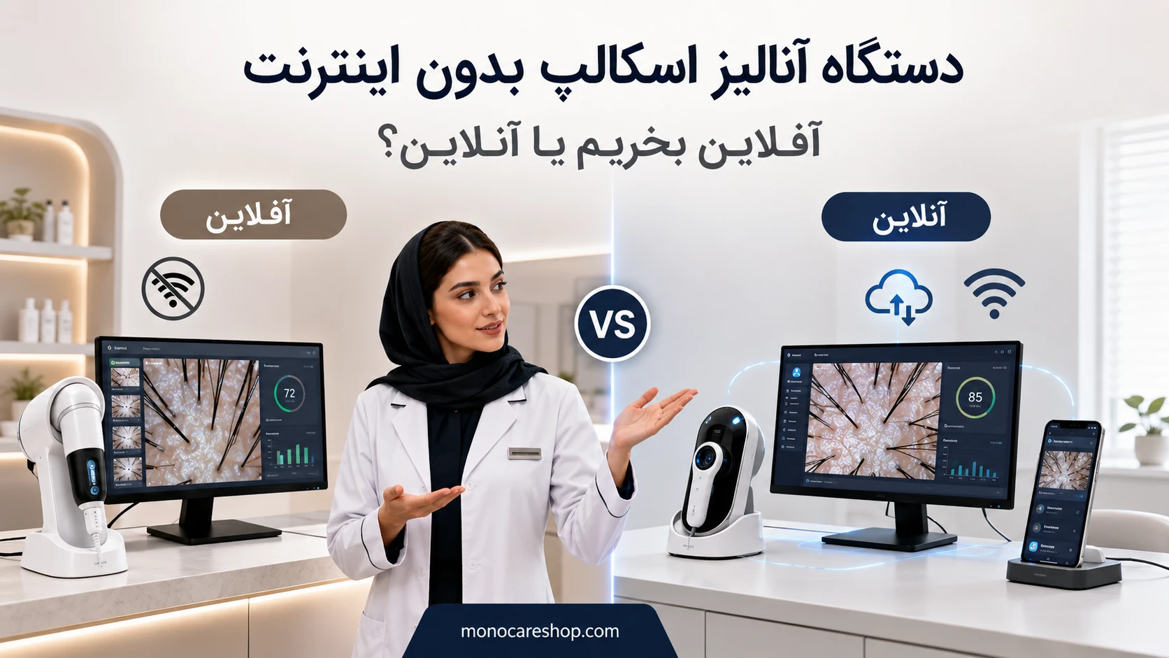 دستگاه آنالیز اسکالپ بدون اینترنت؛ آفلاین بخریم یا آنلاین؟